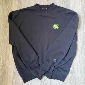 Champion Black Crewneck with Logo Patch